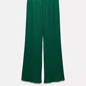Zara Pleated Green Pants NWT